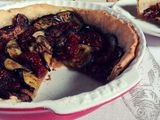 Tarta rústica vegana de berenjena y tomate seco
