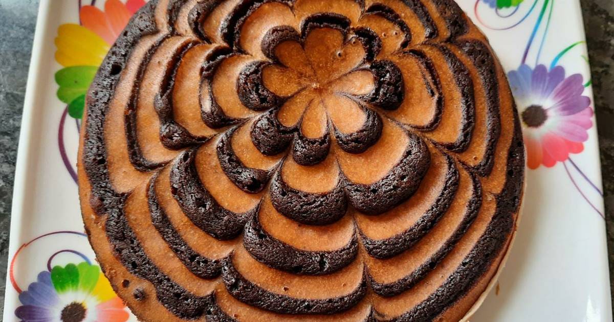 marble cake recipe | chocolate marble cake | eggless marble cake