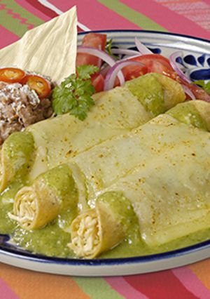 Una foto de Enchiladas Suizas en microondas
