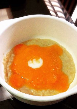Foto resep MPASI (8M+) Bubur Oat saus mangga cream