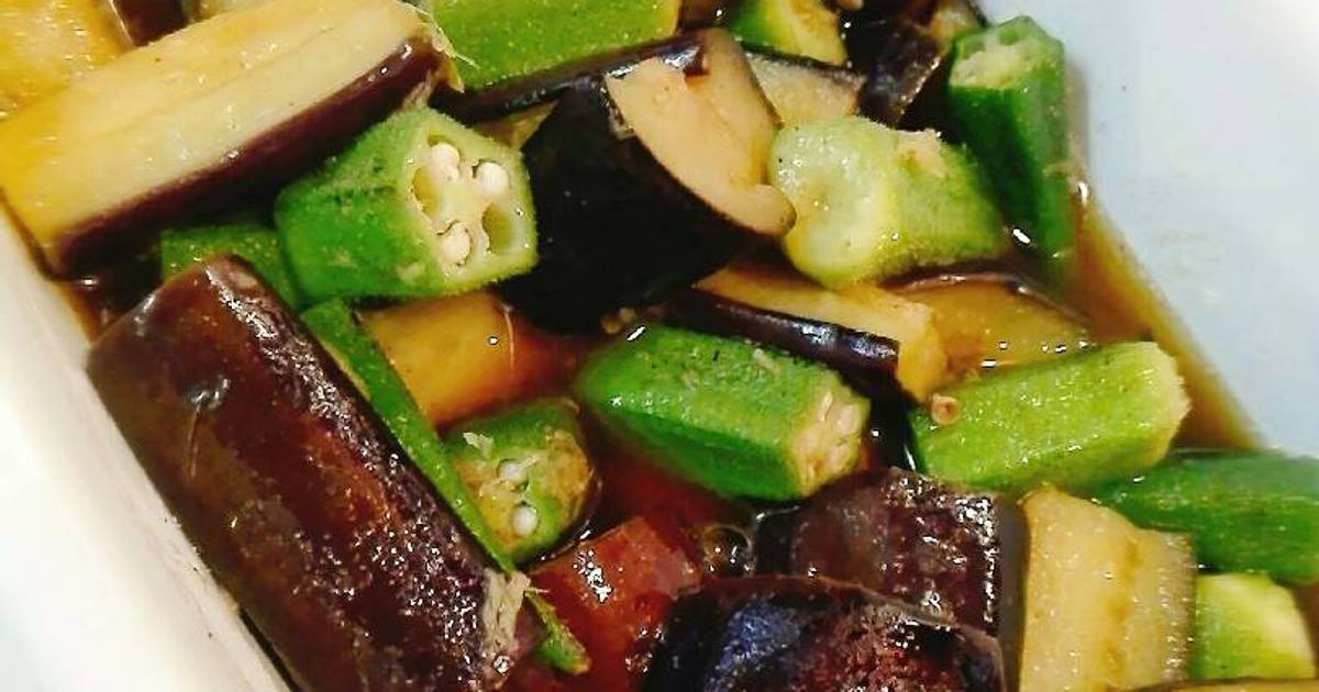 Resep Eggplant and Okra Agebitashi oleh Akari Papa Cookpad