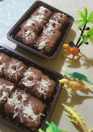 Foto resep Brownies kukus dng vla coklat lumer meleleh😘