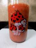 Batido de zanahoria, sandía y frutillas con granadina