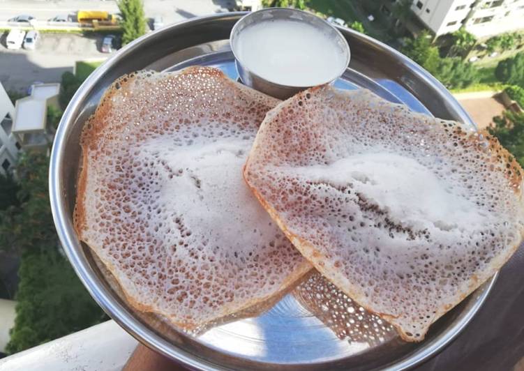 Appam with coconut milk