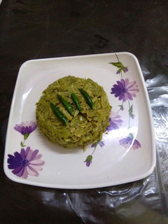 A picture of Bottle gourd peel poppy seeds paste steamed curry(bati posto).