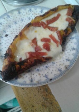 Una foto de Plátano con queso y bocadillo