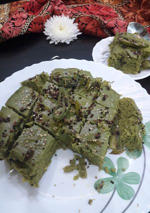 A picture of Green dhokla.