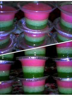 Foto resep Puding Lapis Santan (strawberry pandan)