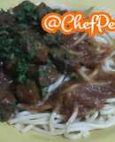 Espaguetis con Carne Guisada