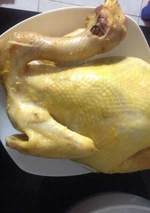 Hình của món Gà hấp muối - ngon - nhanh! nhà FB: Bếp NGON.