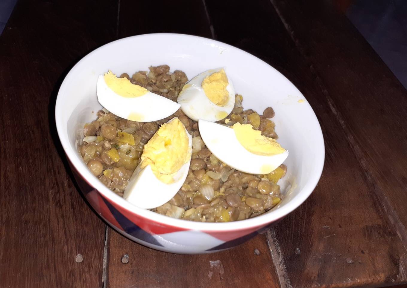 Lentejas tibias en ensalada