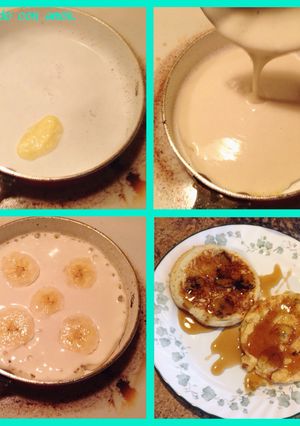 Una foto de Pancakes caseros rellenos de fruta 