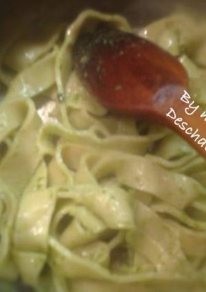 A picture of Fresh homemade tagliatelle.