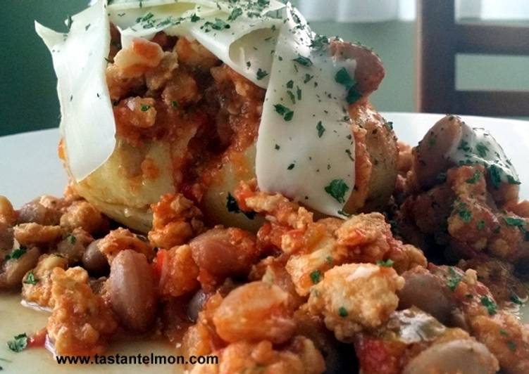 Chili de pollo con judías de color