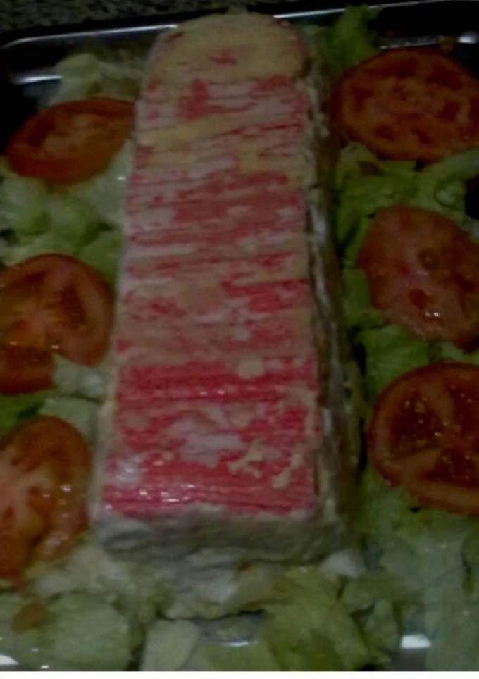 Una foto de Pastel de palitos de cangrejo y panga 