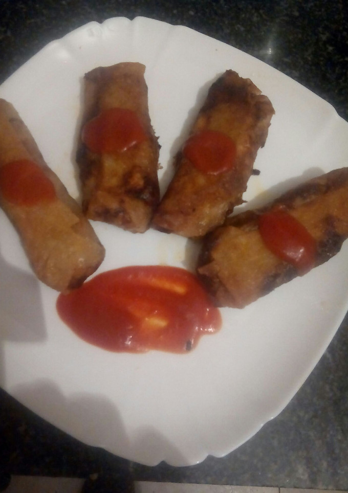 Una foto de Mis primeros rollitos de primavera a mi estilo 