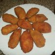 Conchas de mejillones rellenas de atún y palito de cangrejos