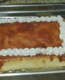 Flan de queso con crema de toffe 