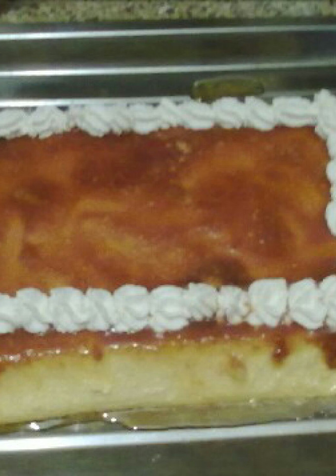 Una foto de Flan de queso con crema de toffe 