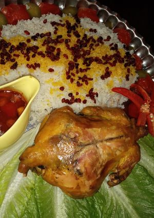 عکسی از دستور مرغ شکم پر