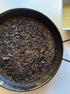 A picture of Black Rice 🦑 Paella with Garlic Mayonnaise!.