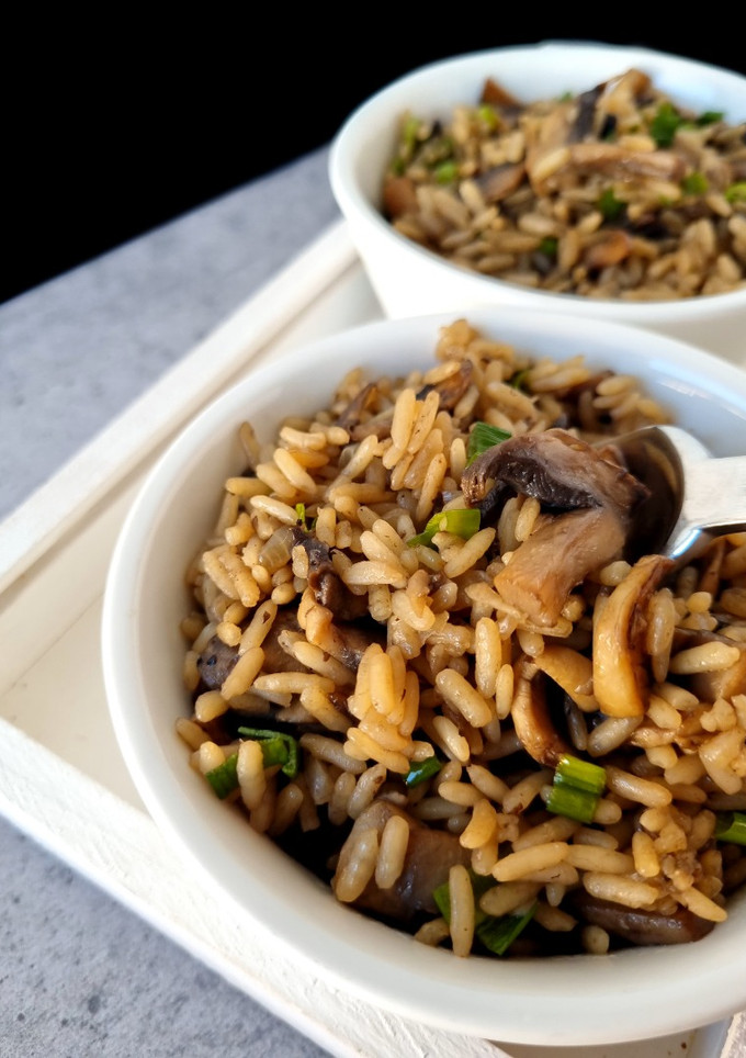 Una foto de Arroz con champiñones