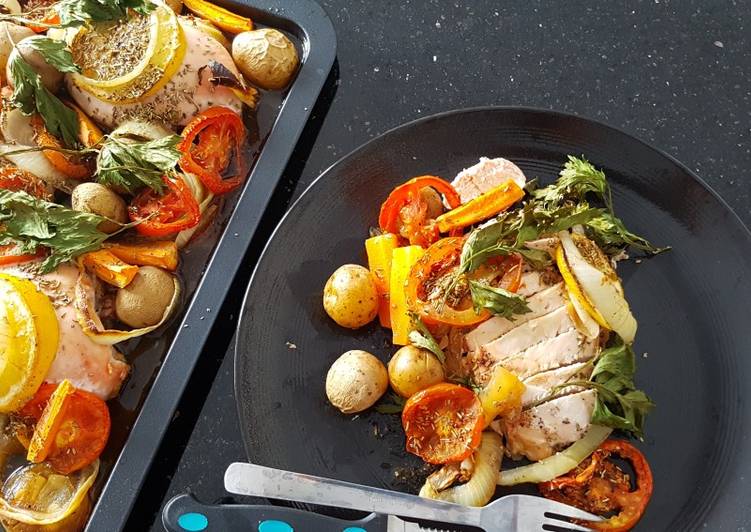 Bahan Baked Lemon Chicken With Vegetables | Cara Bikin Baked Lemon Chicken With Vegetables Yang Lezat