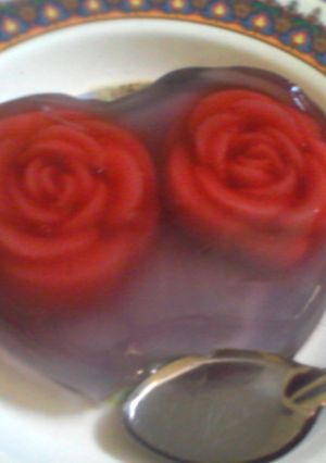 Foto resep pudding mawar