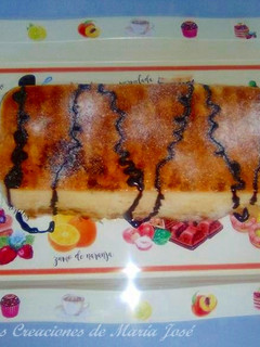 Una foto de Pastel de cuajada con barquillos