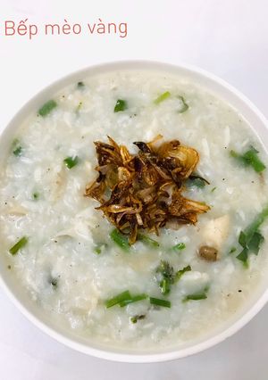 Hình của món Cháo cá diêu hồng nấm đùi gà baby.