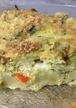 Una foto de Tortilla de brócoli al horno bien saludable