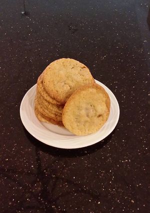 A picture of White Chocolate Payday Cookies.