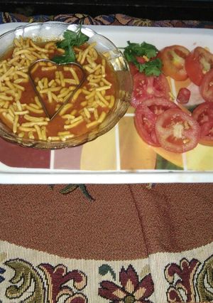 A picture of Tomato sev sabzi.