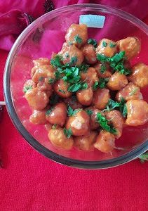 A picture of Leftover moong pakora chaat.