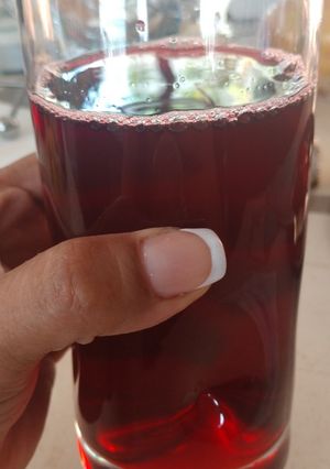 Una foto de Agua fresca de jamaica