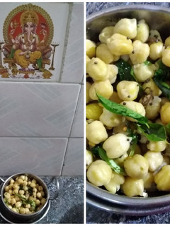 வெள்ளை கொண்டை கடலை சுண்டல் (Vellai kondakadalai sundal recipe in tamil) செய்முறை முக்கிய புகைப்படம்