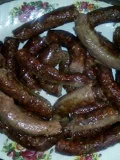 A picture of Roasted beef sausages.