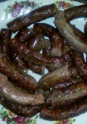 A picture of Roasted beef sausages.