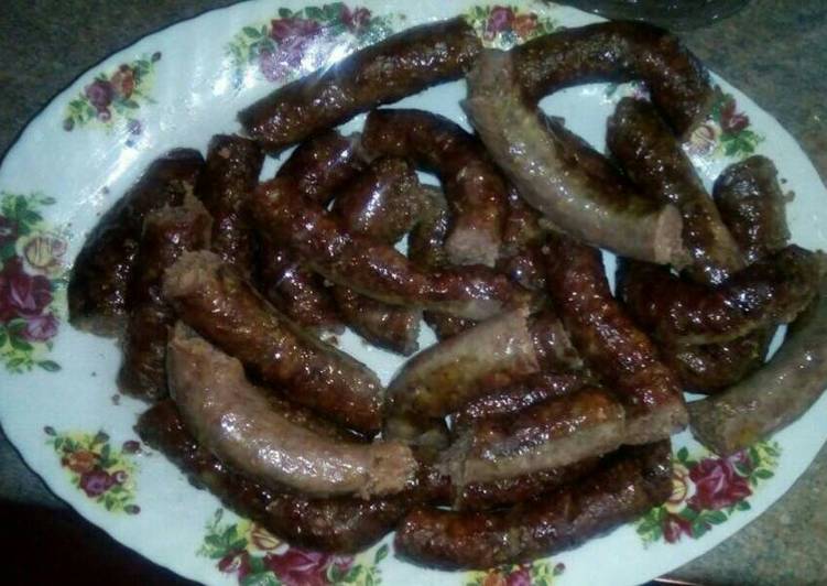 Roasted beef sausages