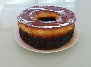 Una foto de Chocoflan
