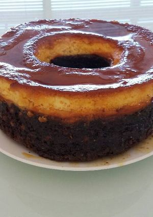 Una foto de Chocoflan