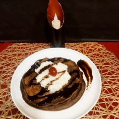 Chocolate Banana Pancakes A picture of Chocolate Banana Pancakes.