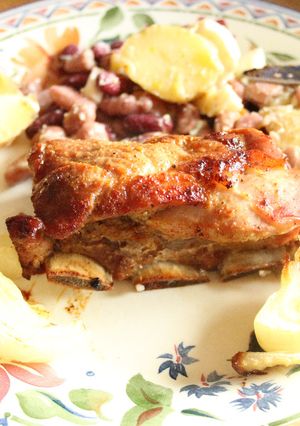 Foto principal de Tipo asado de tira...pero de cerdo, con ensalada de..