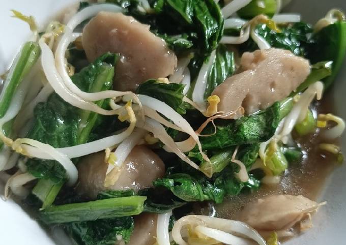 Resep Tumis Sawi Bakso Toge Oleh Amazingputri Cookpad