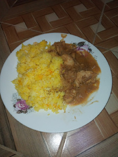A picture of Simple chicken biryani.