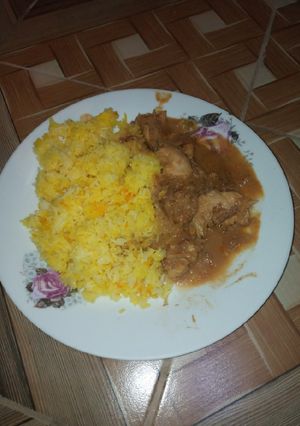 A picture of Simple chicken biryani.