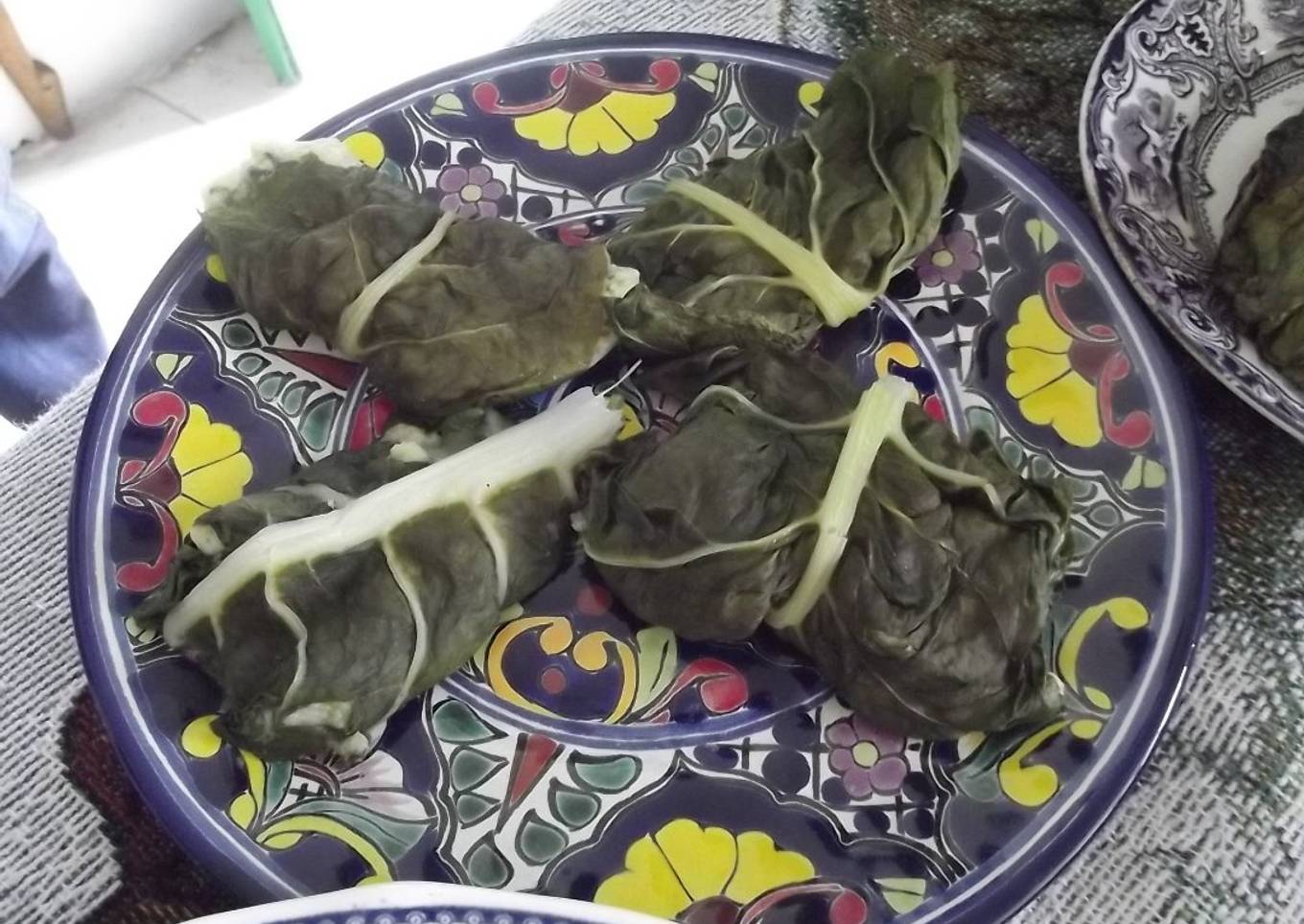 Tamal con hoja de acelga