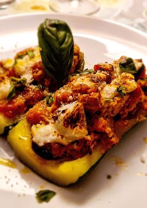 Una foto de Calabacines rellenos. Receta rápida