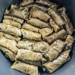 A picture of Stuffed vine leave rolls.