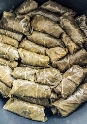 A picture of Stuffed vine leave rolls.